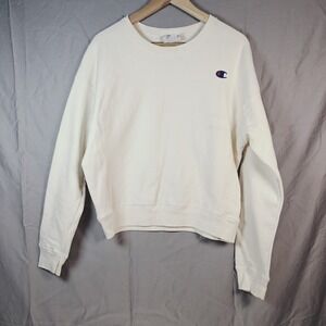 Champion Reverse Weave Crewneck Sweatshirt Ivory‎ Medium